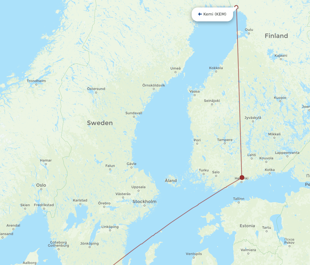 CPH-KEM flight routes