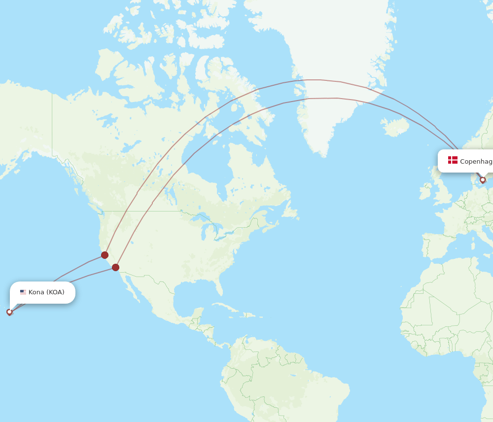 CPH-KOA flight routes