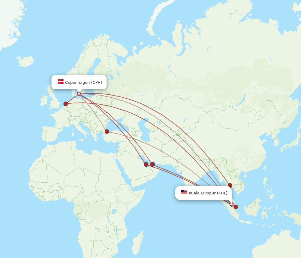 CPH-KUL flight routes