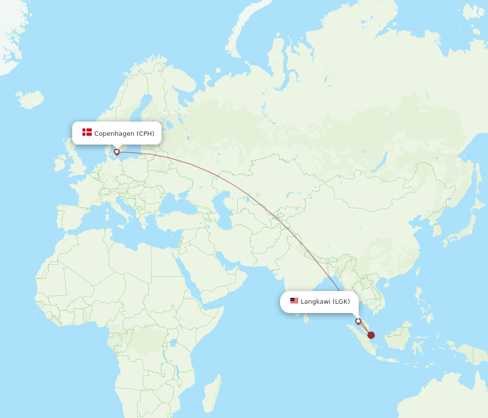 CPH-LGK flight routes
