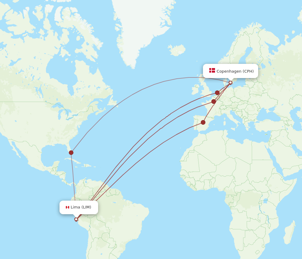 CPH-LIM flight routes