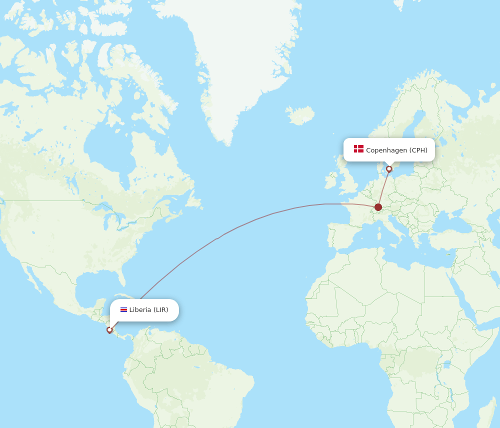 CPH-LIR flight routes