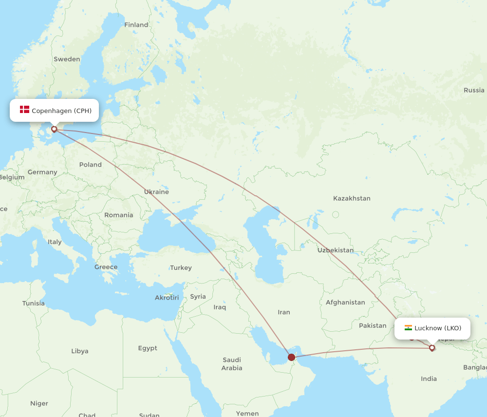 CPH-LKO flight routes