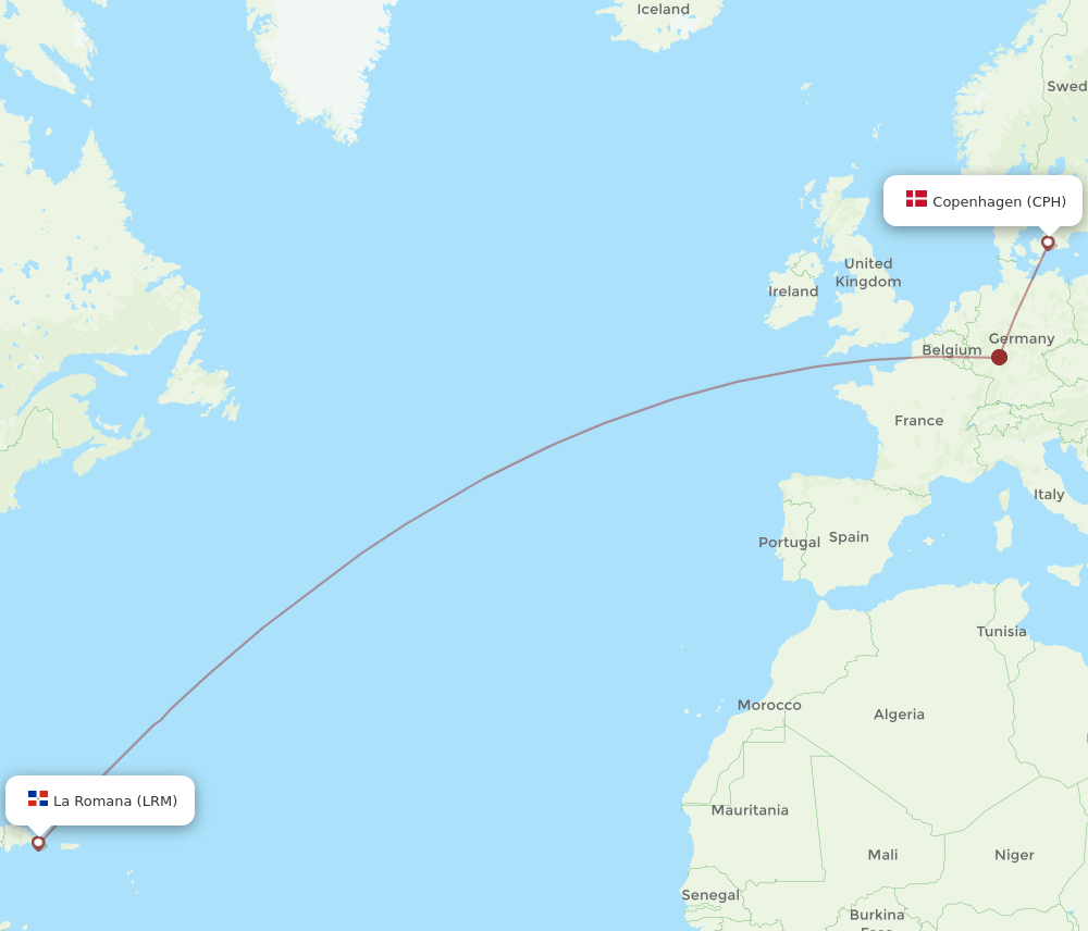 CPH-LRM flight routes