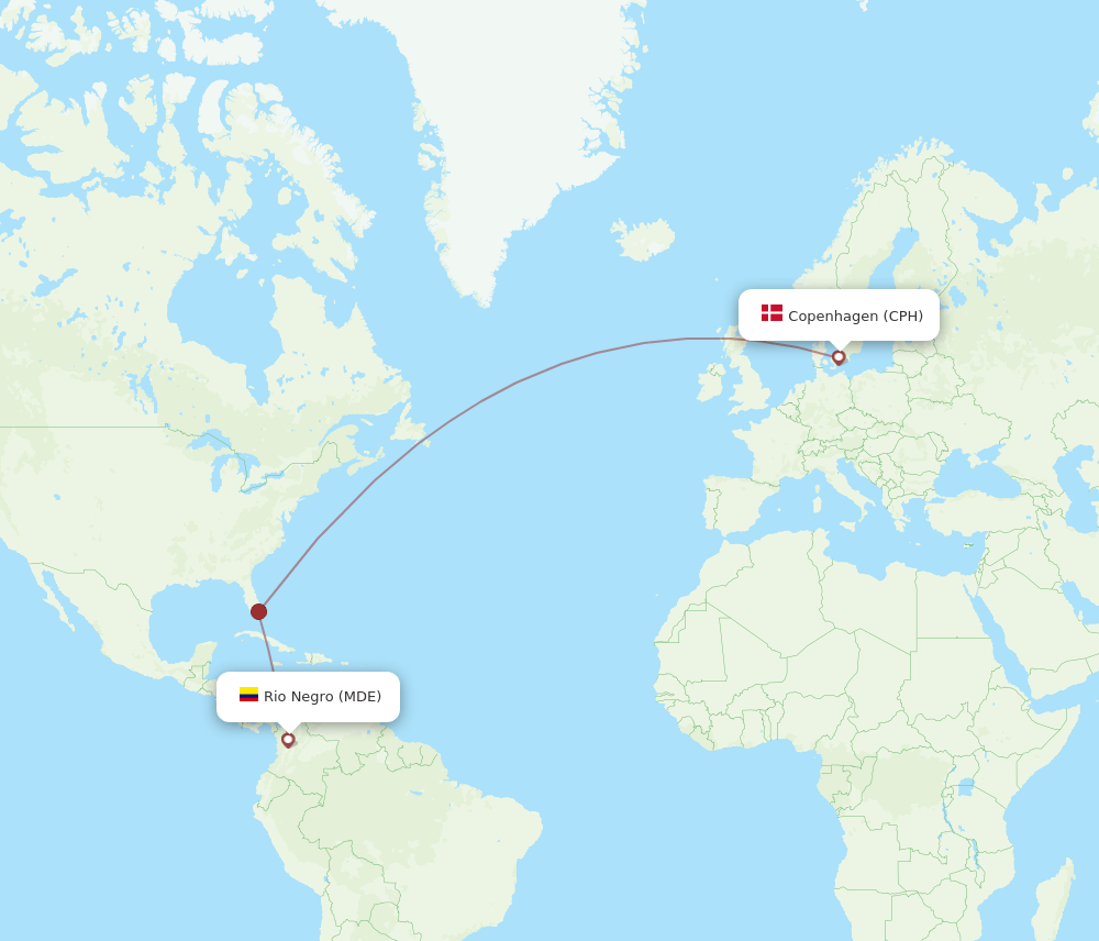 CPH-MDE flight routes