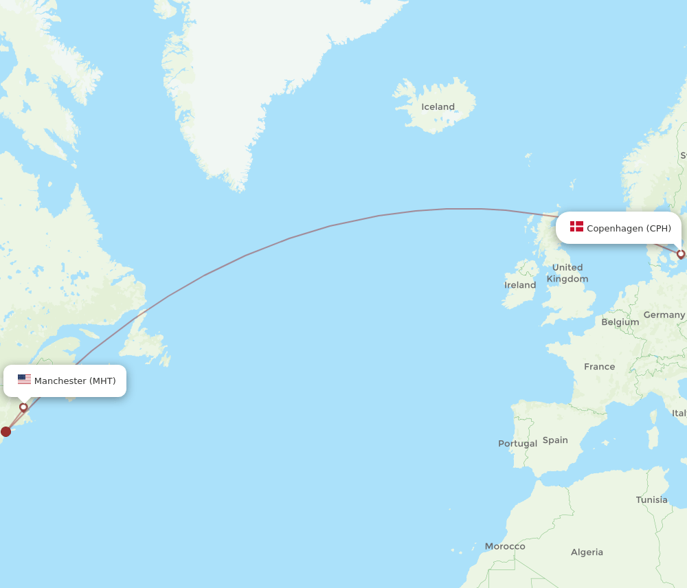 CPH-MHT flight routes