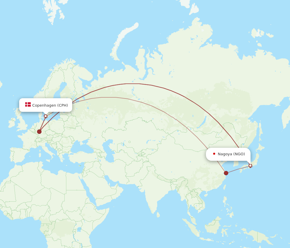 CPH-NGO flight routes