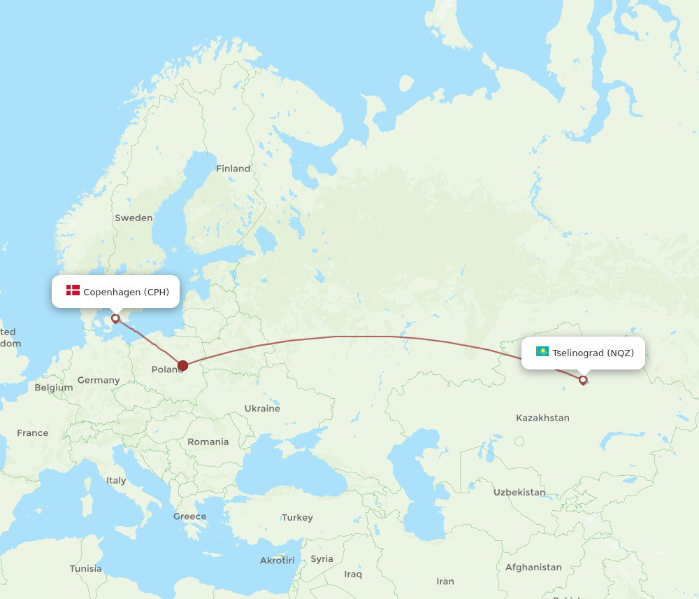 CPH-NQZ flight routes