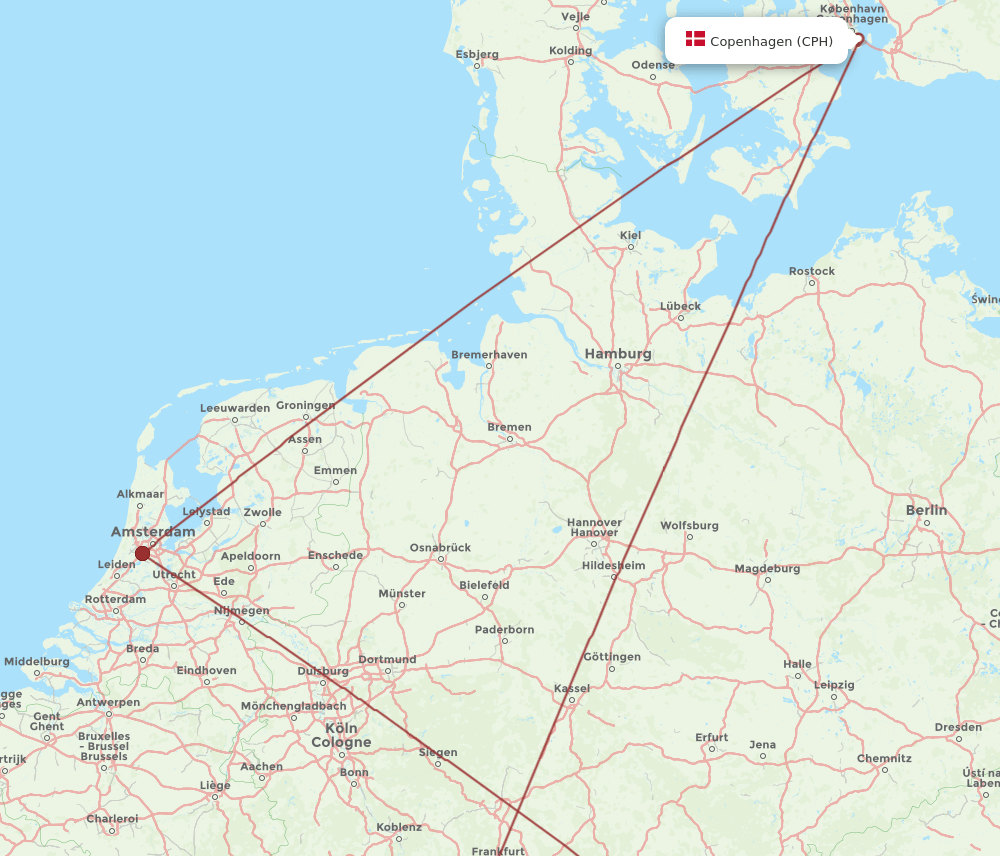 CPH-NUE flight routes