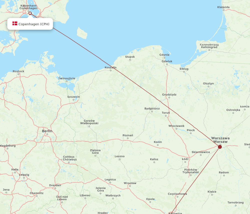 CPH-OSR flight routes