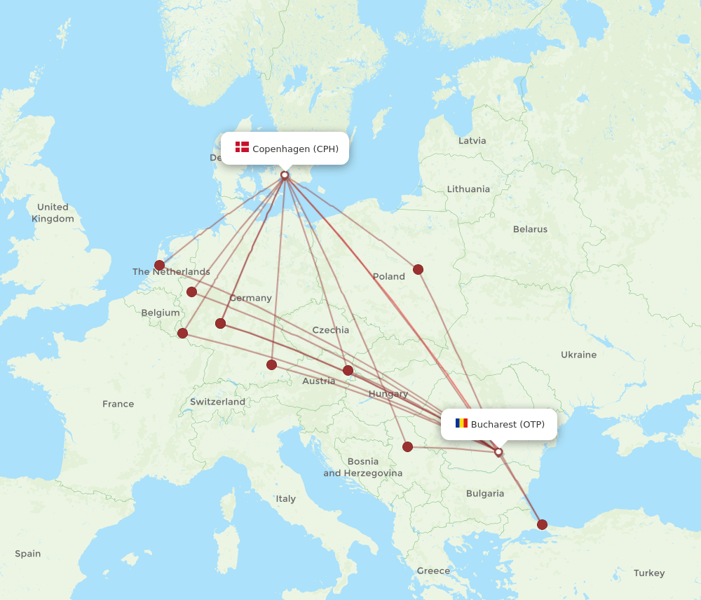 CPH-OTP flight routes