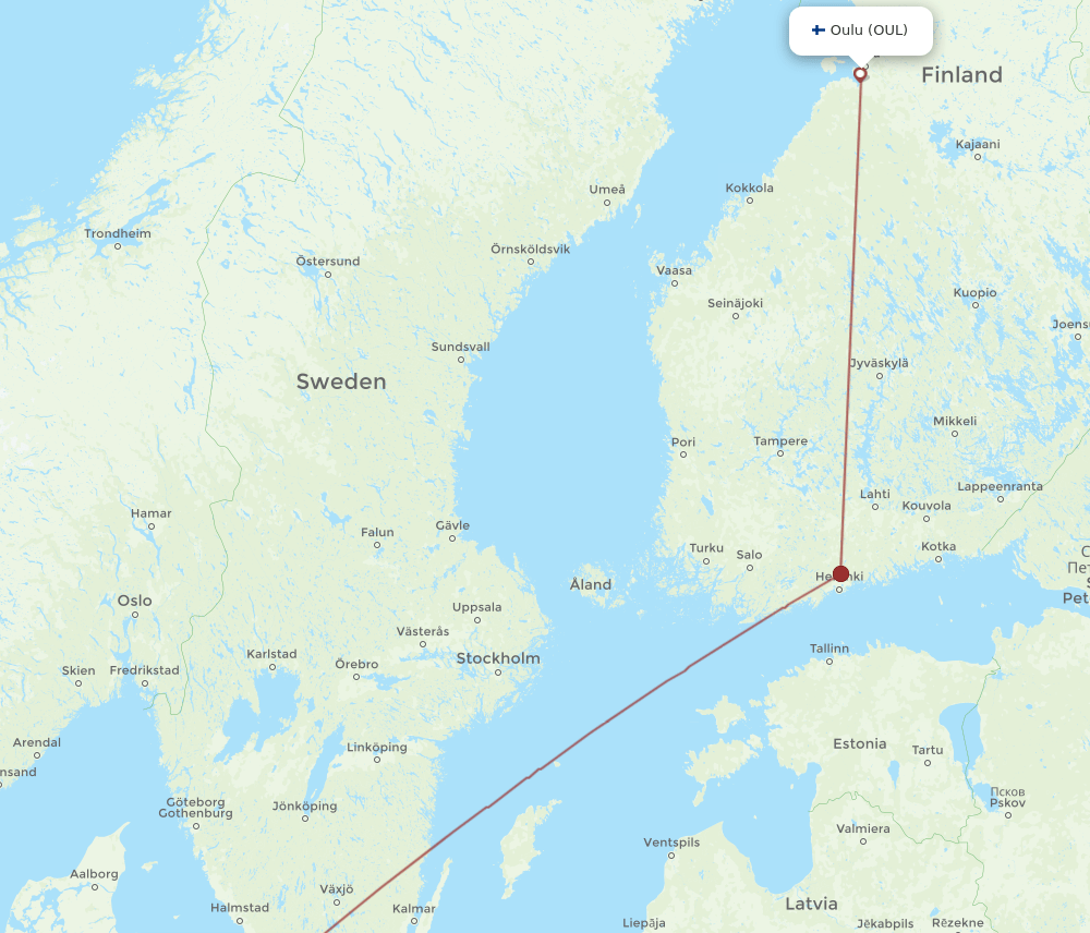 CPH-OUL flight routes