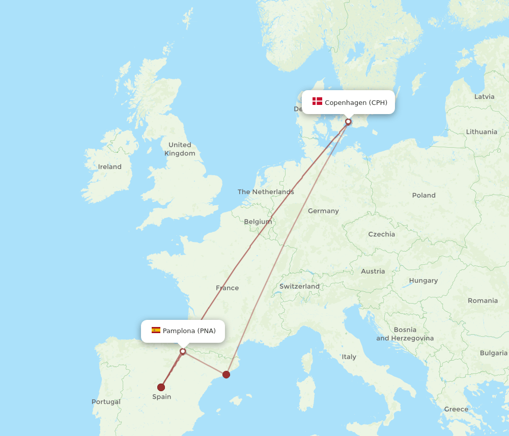 CPH-PNA flight routes