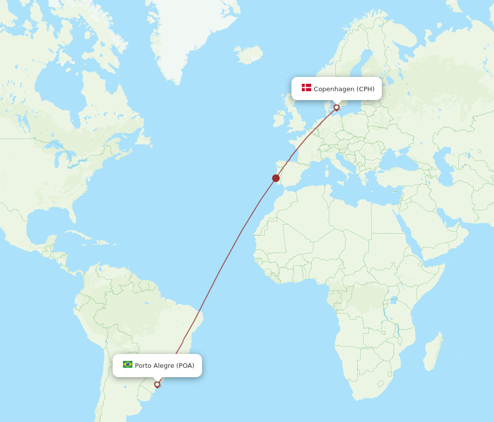 CPH-POA flight routes