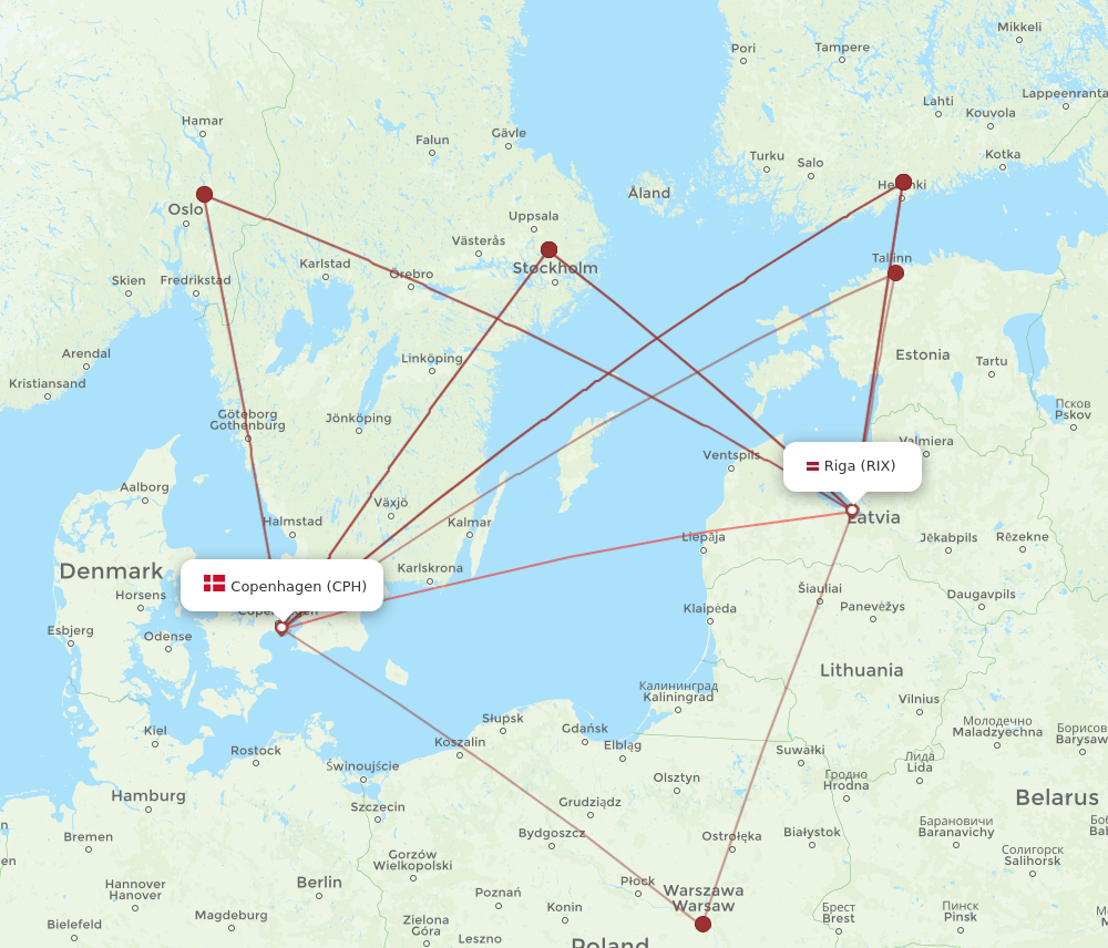 CPH-RIX flight routes