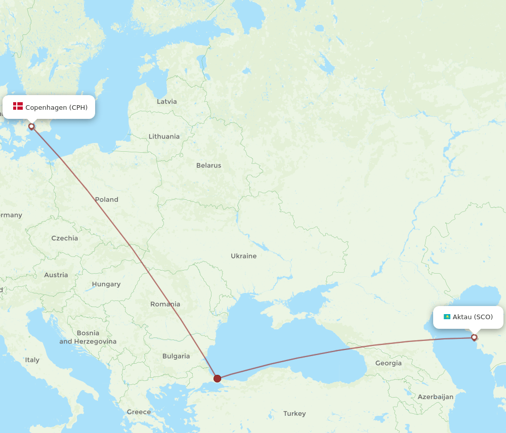 CPH-SCO flight routes