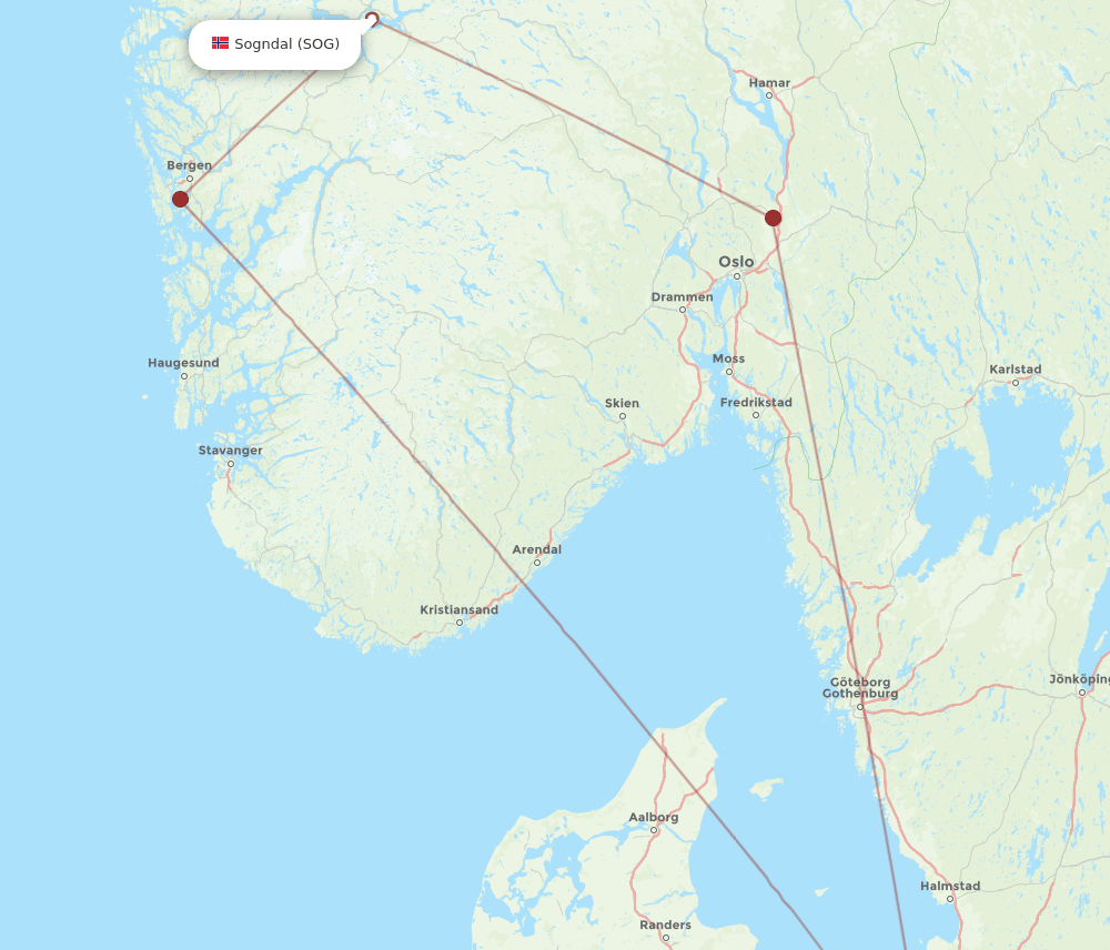 CPH-SOG flight routes