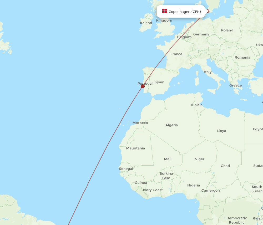 CPH-SSA flight routes