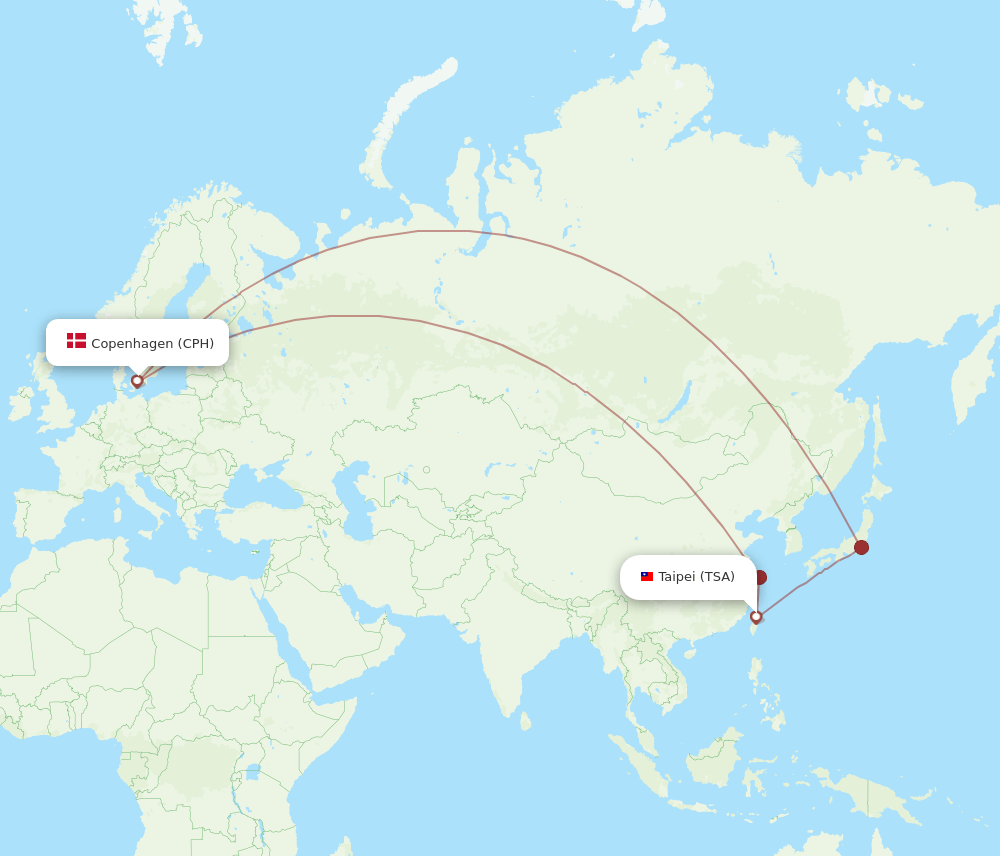 CPH-TSA flight routes