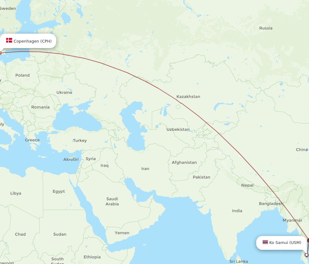 CPH-USM flight routes