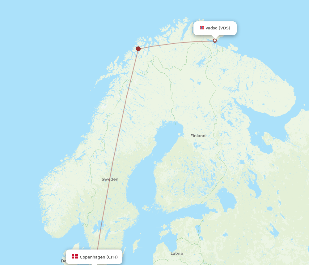 CPH-VDS flight routes