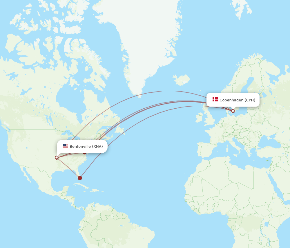CPH-XNA flight routes