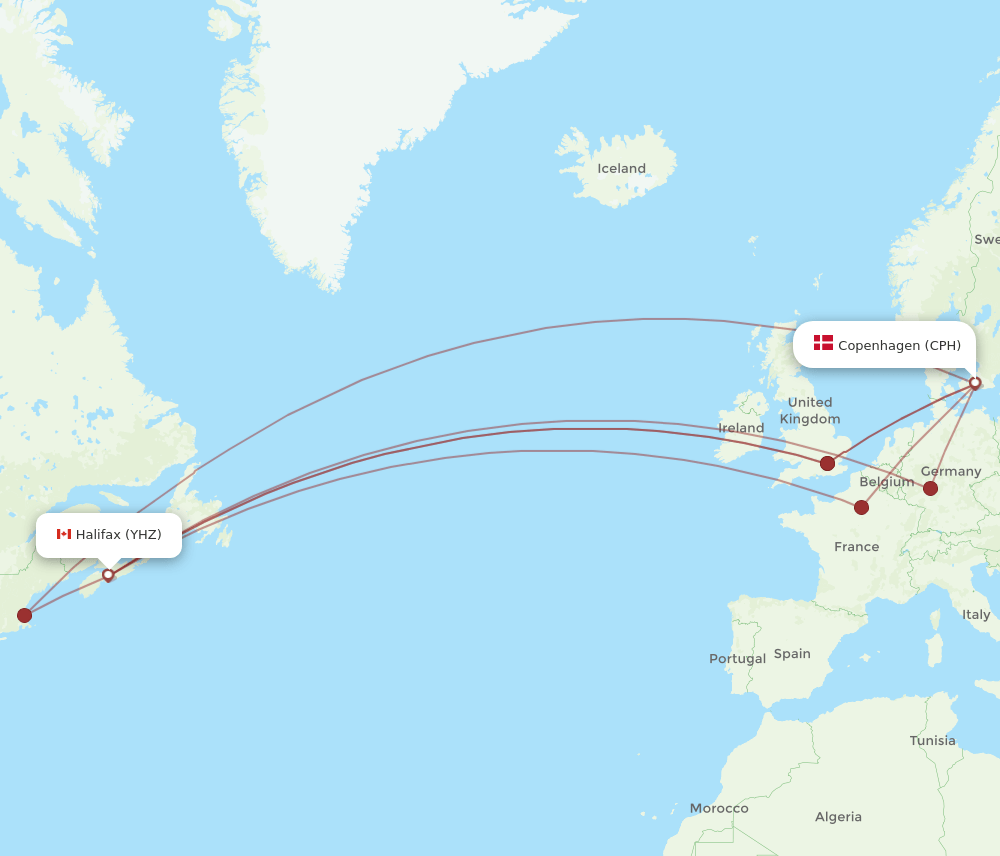 CPH-YHZ flight routes