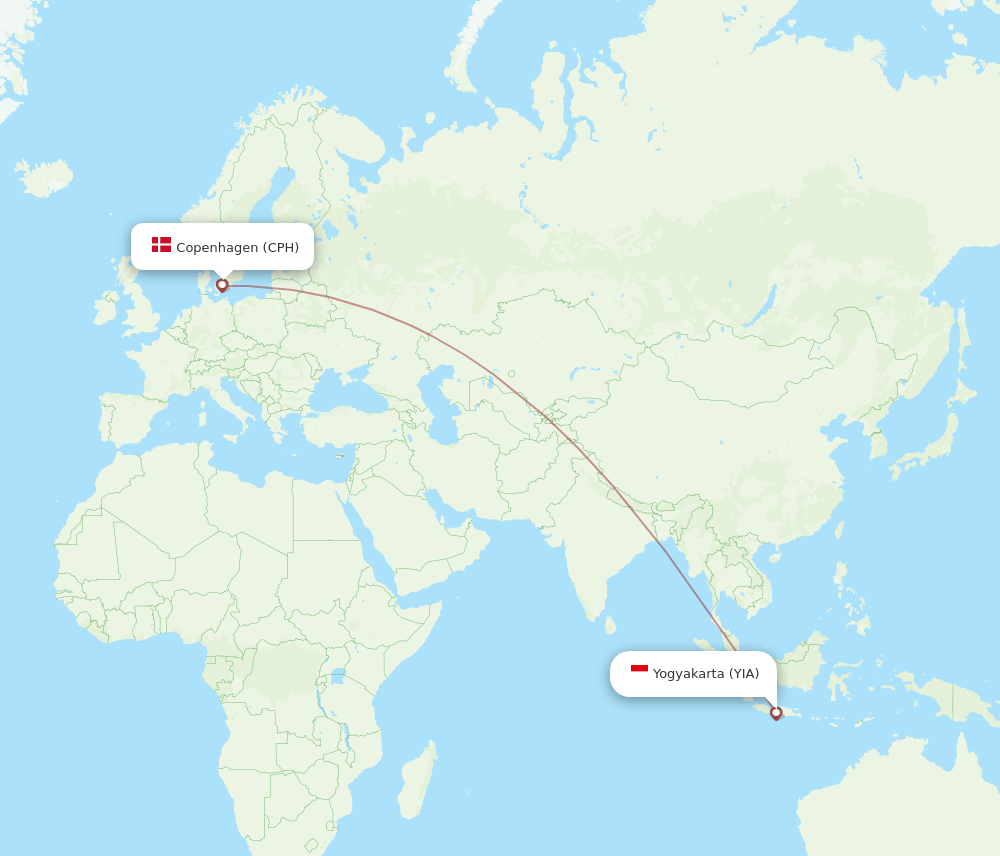 CPH-YIA flight routes