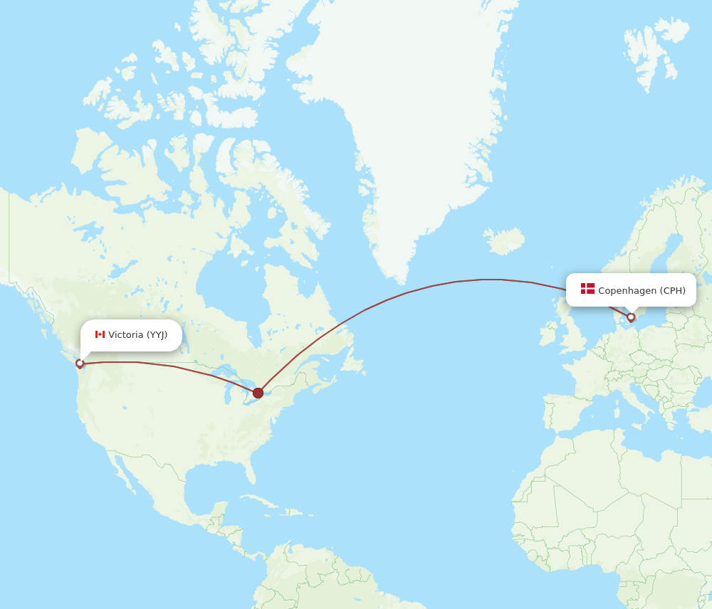 CPH-YYJ flight routes