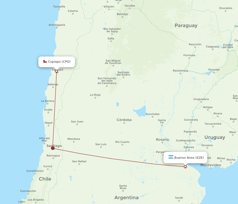 CPO-EZE flight routes