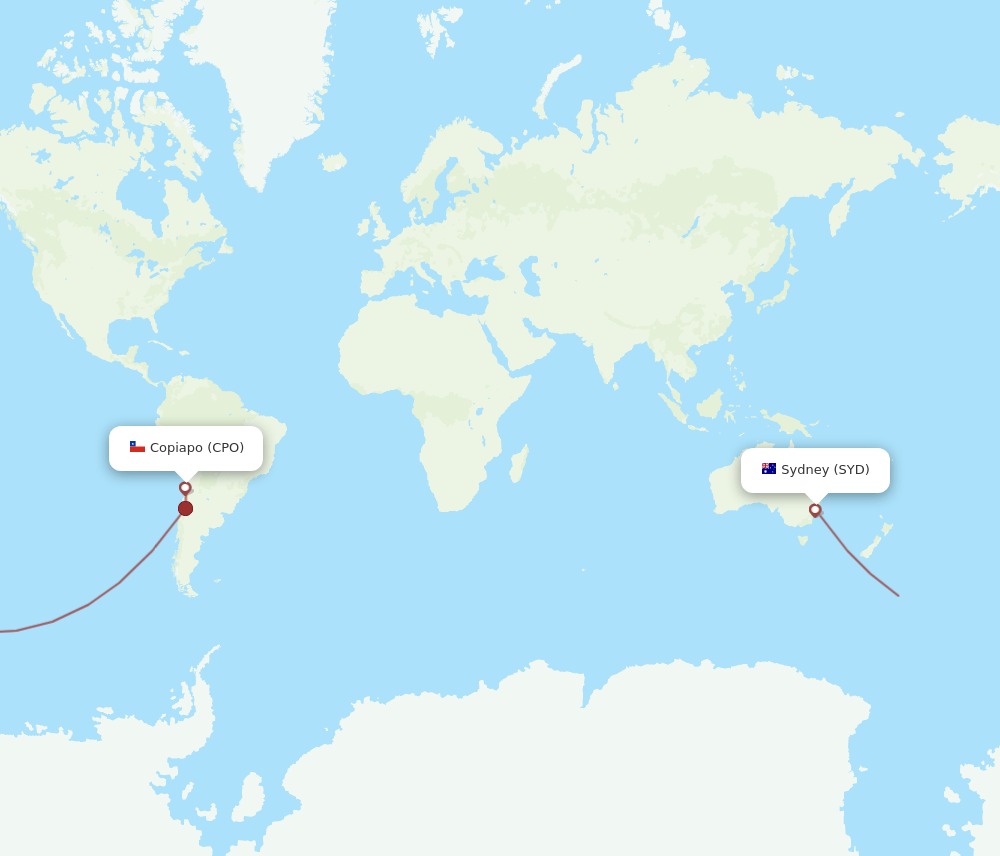 CPO-SYD flight routes