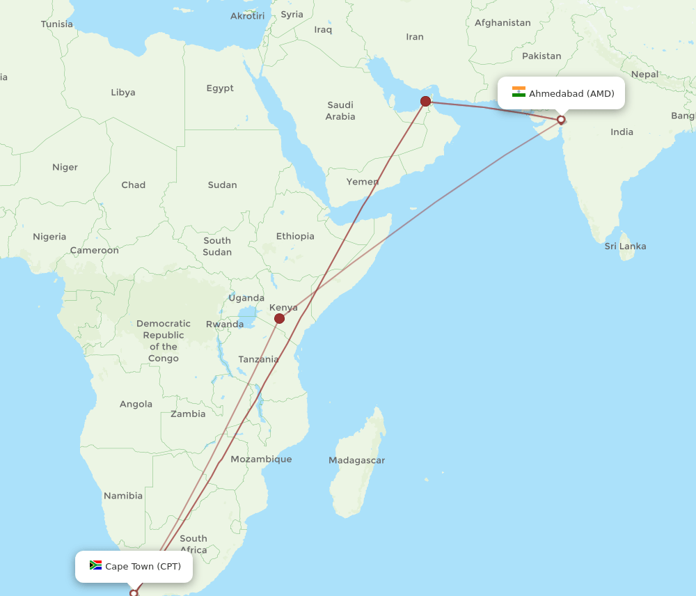 CPT-AMD flight routes