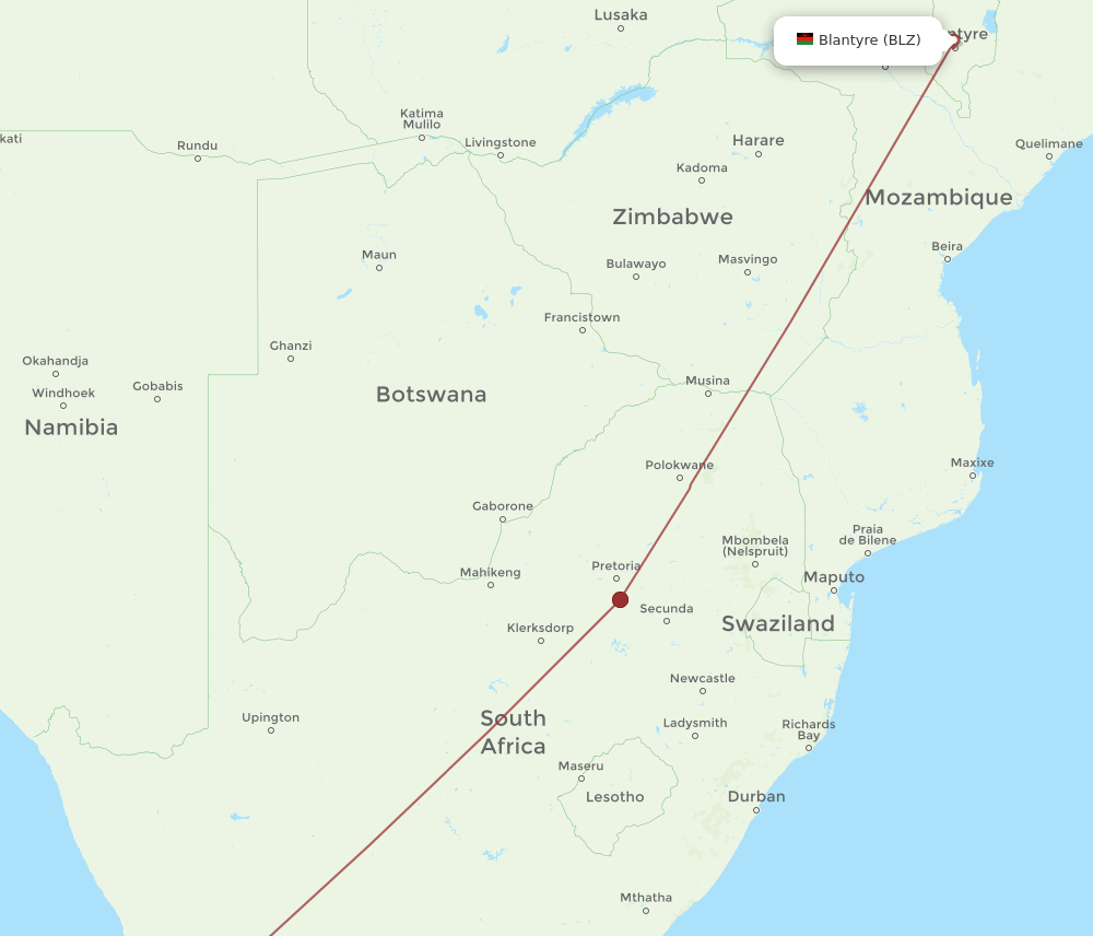 CPT-BLZ flight routes