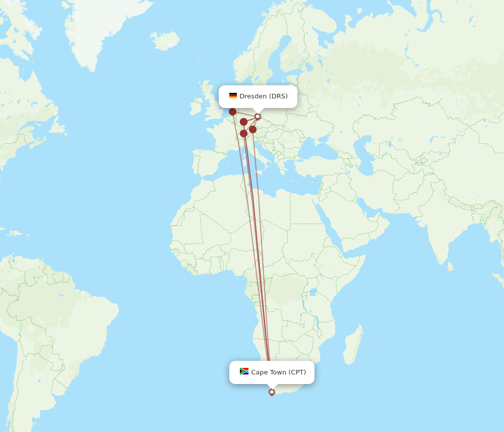 CPT-DRS flight routes