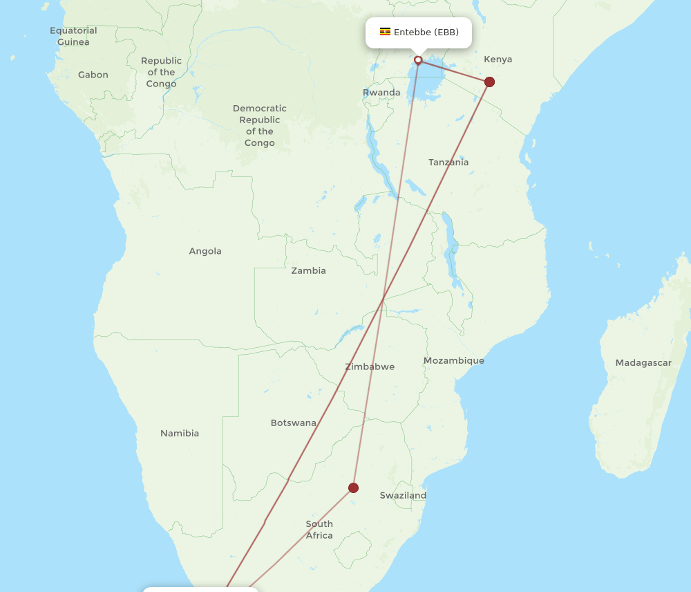 CPT-EBB flight routes