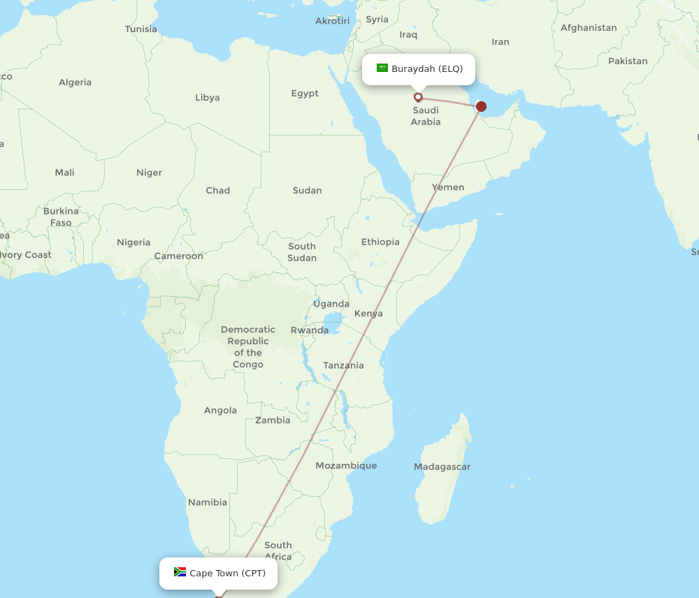 CPT-ELQ flight routes