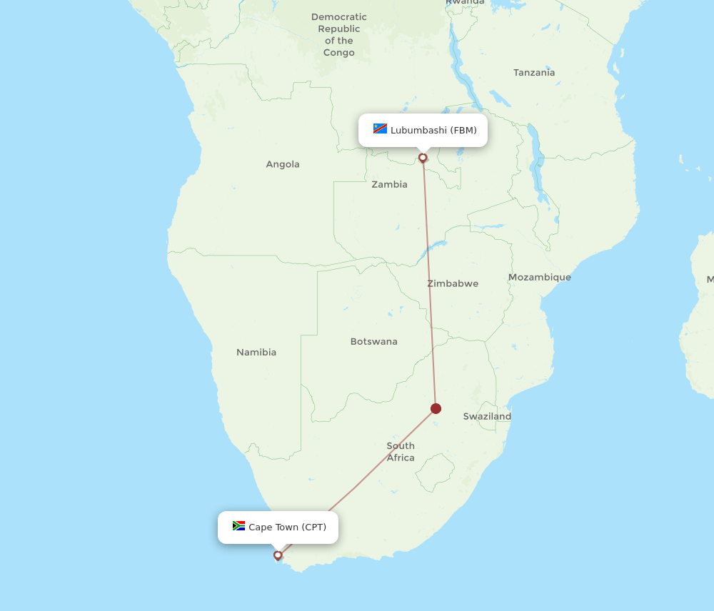 CPT-FBM flight routes
