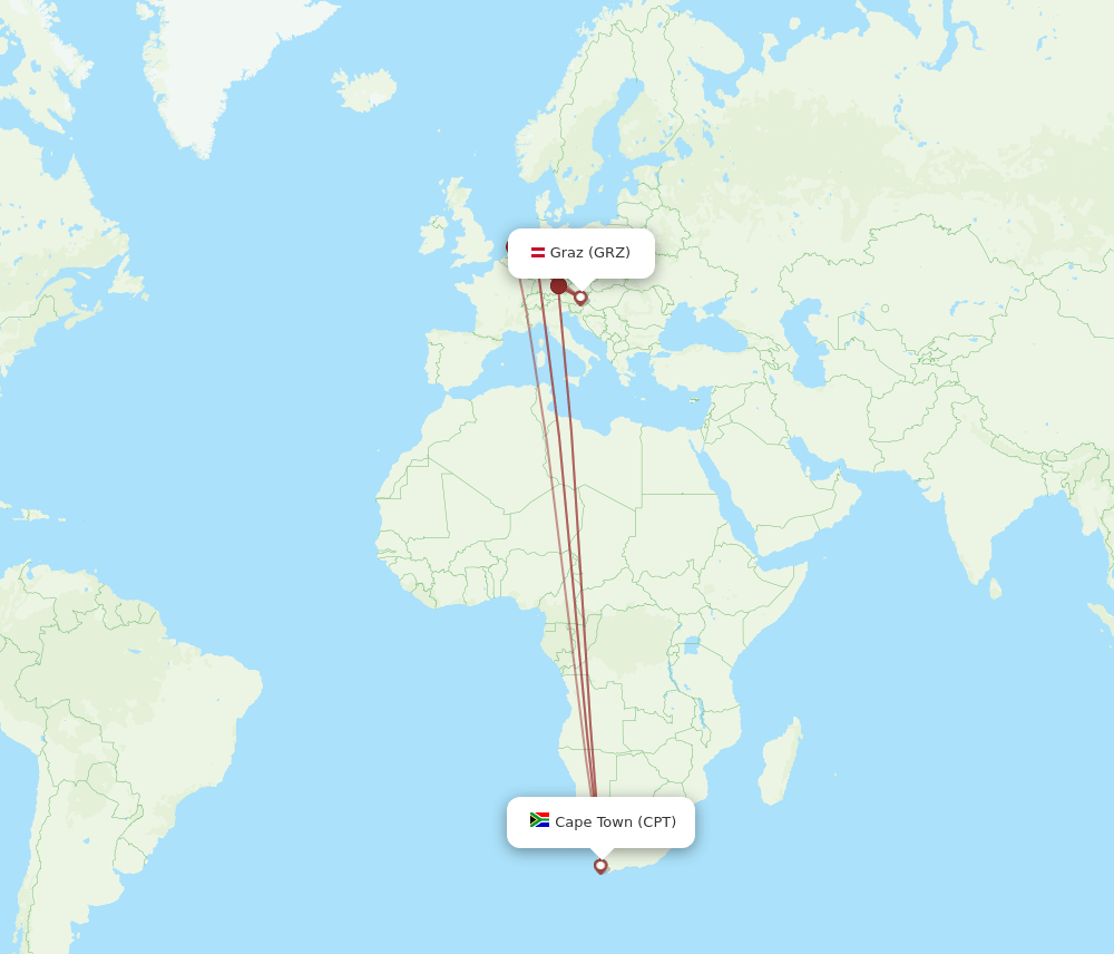 CPT-GRZ flight routes