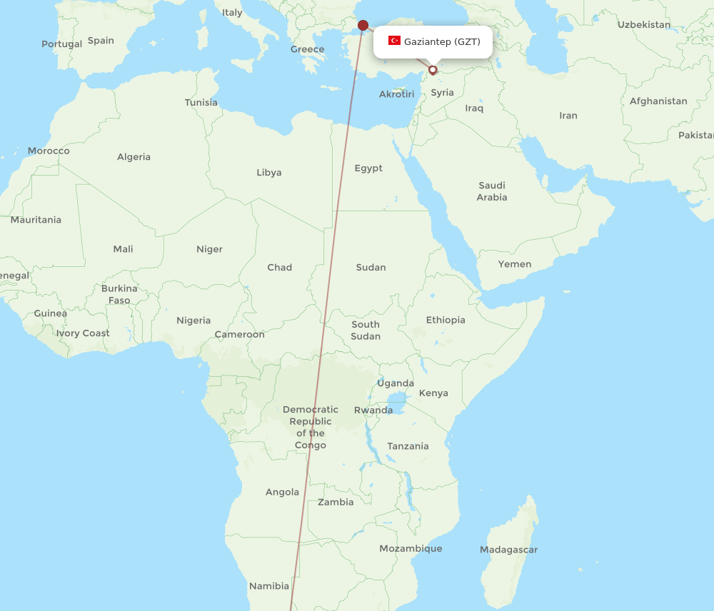 CPT-GZT flight routes
