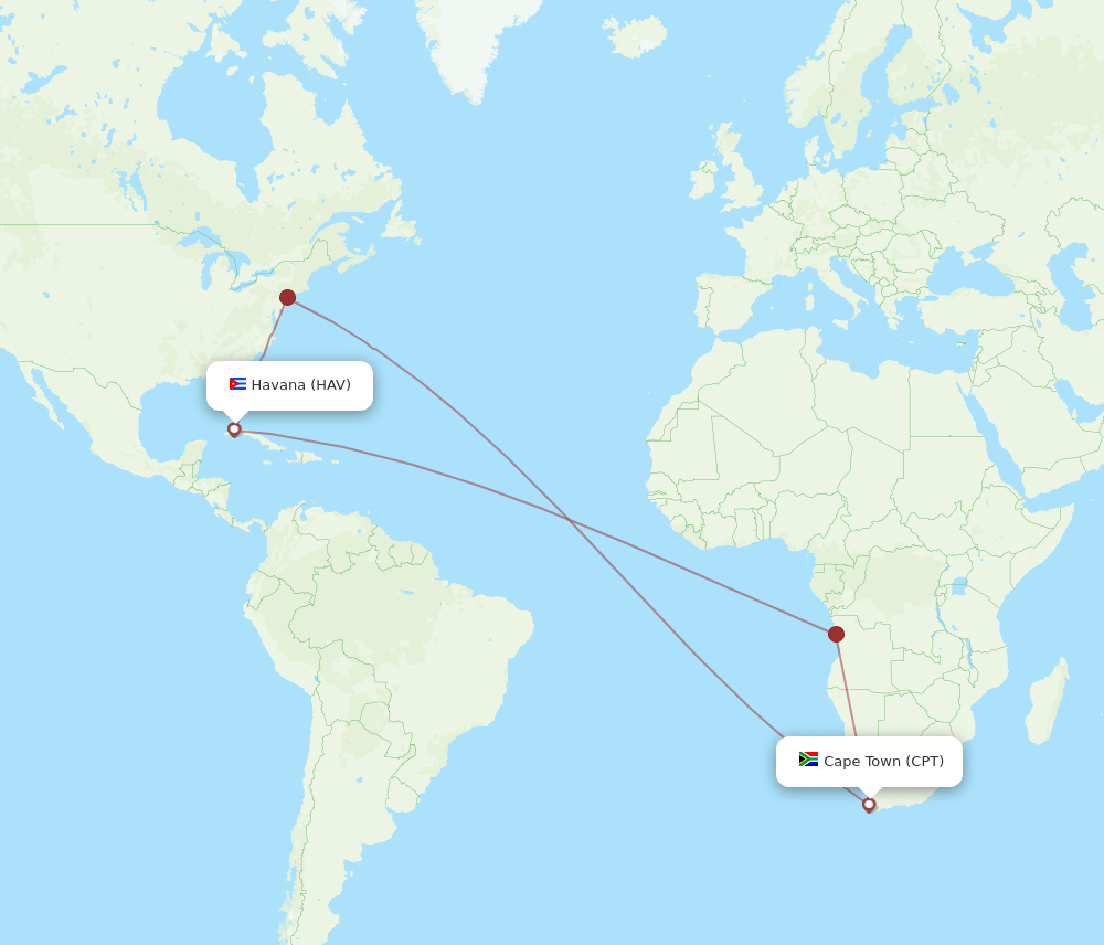 CPT-HAV flight routes