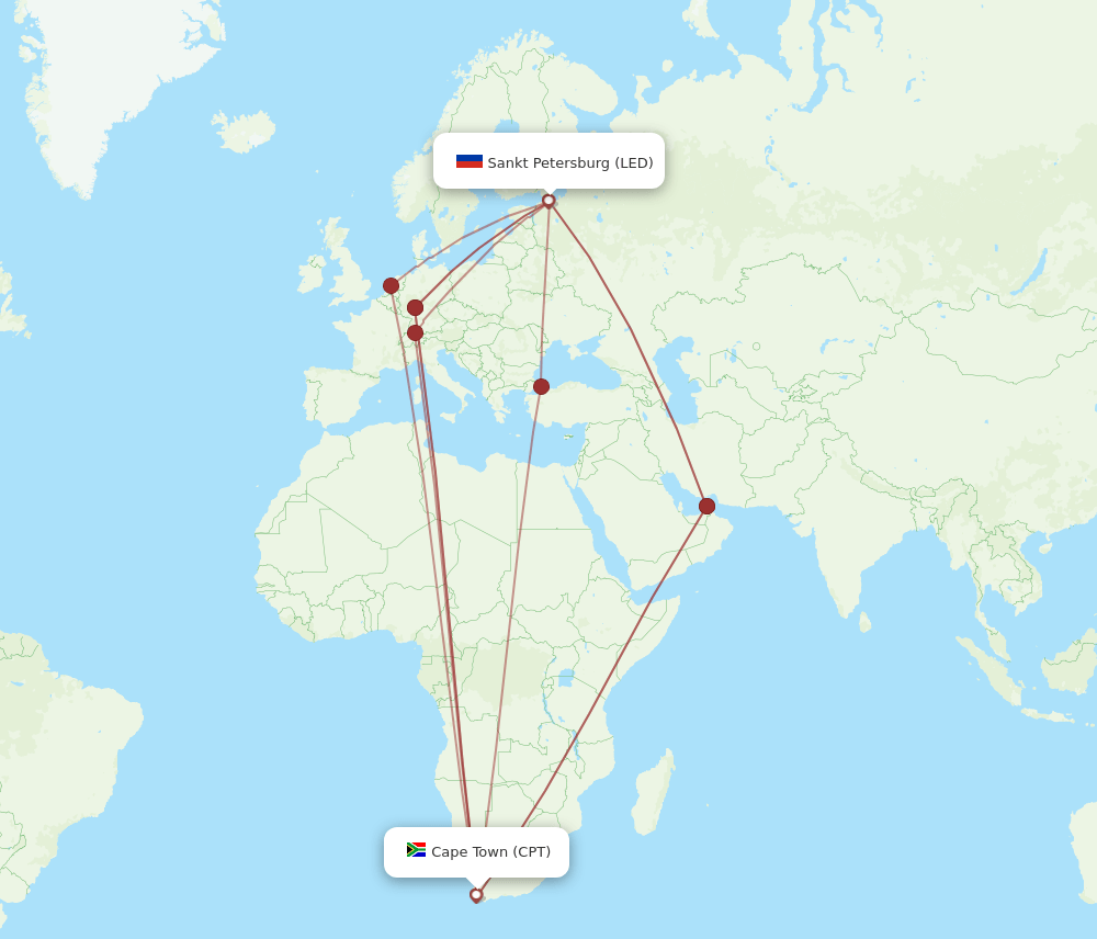 CPT-LED flight routes