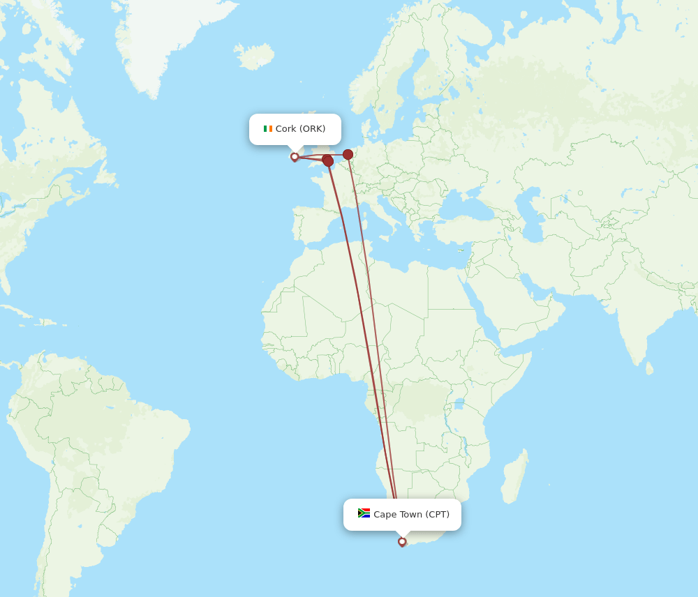 CPT-ORK flight routes