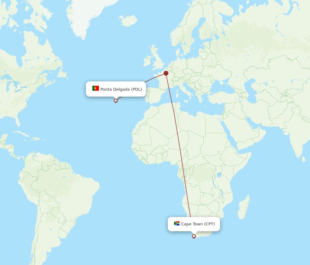 CPT-PDL flight routes