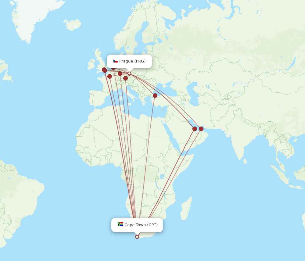 CPT-PRG flight routes