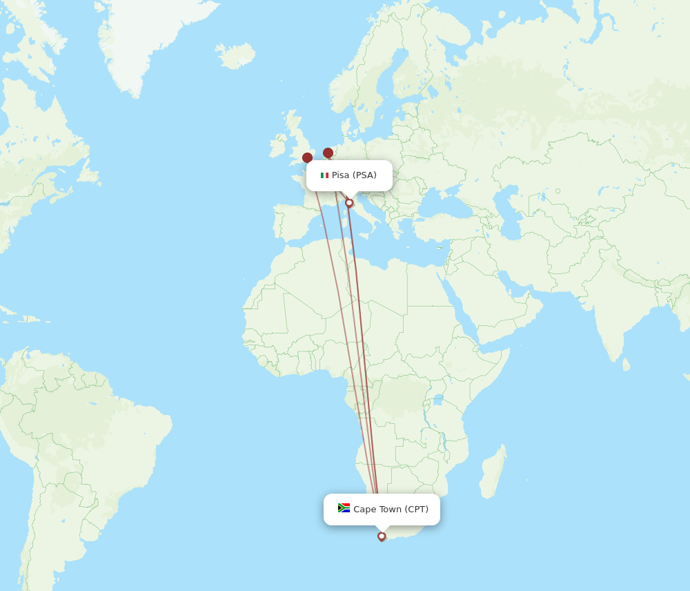 CPT-PSA flight routes