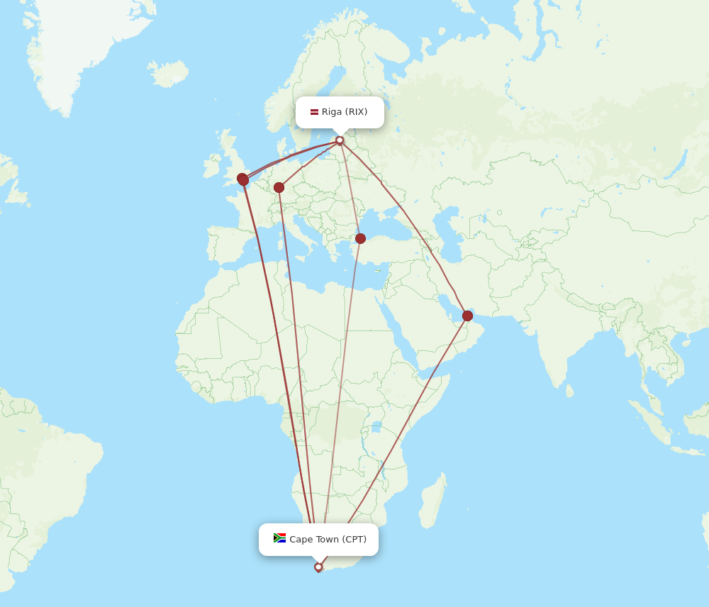 CPT-RIX flight routes