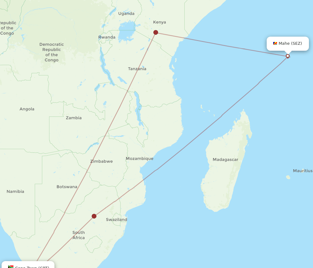 CPT-SEZ flight routes