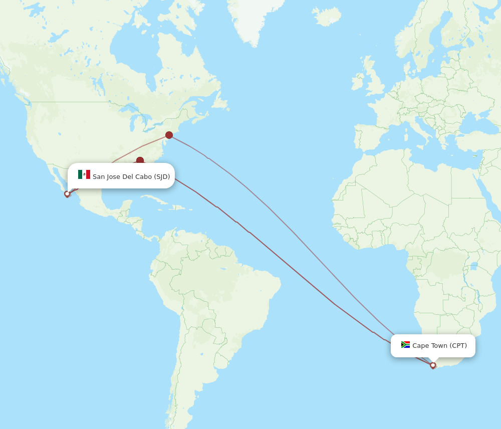 CPT-SJD flight routes