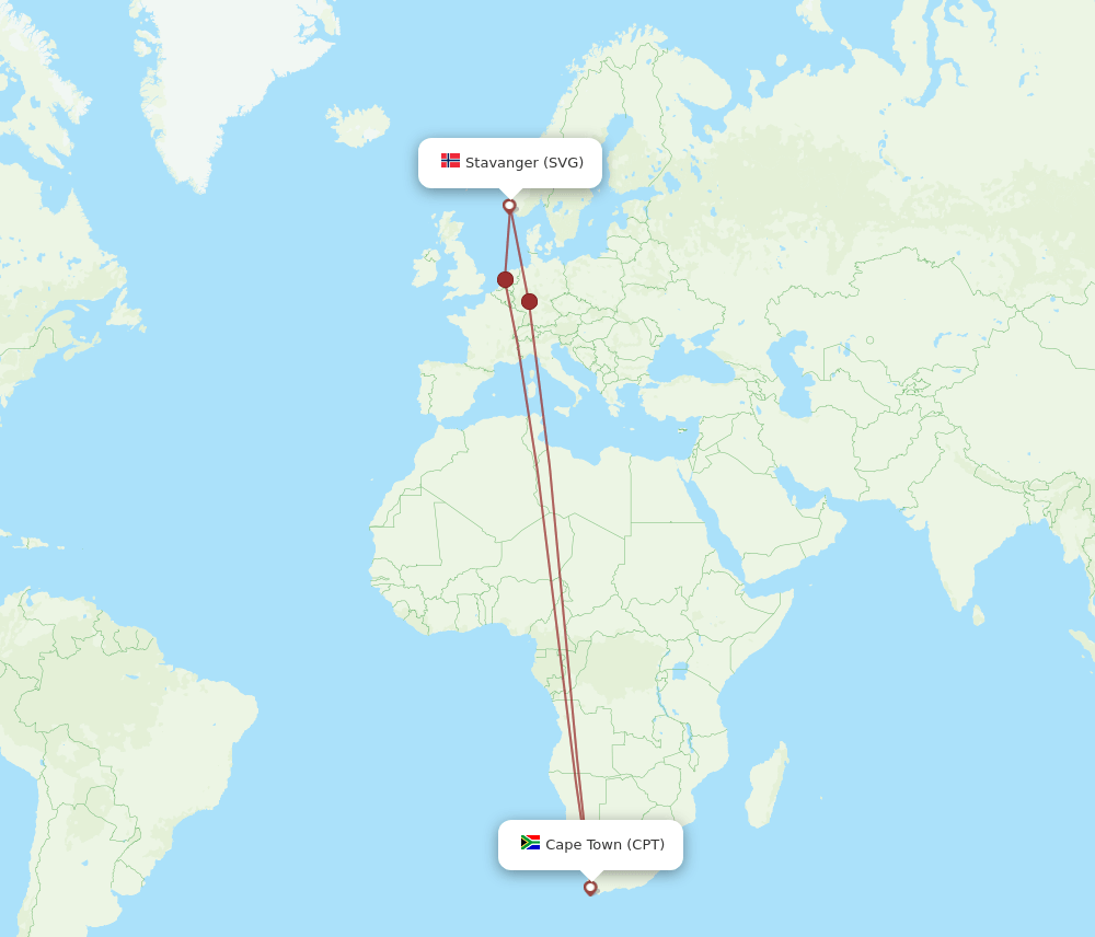 CPT-SVG flight routes