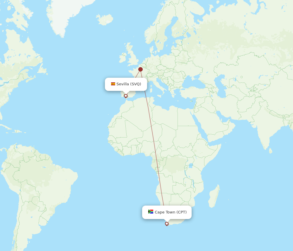 CPT-SVQ flight routes